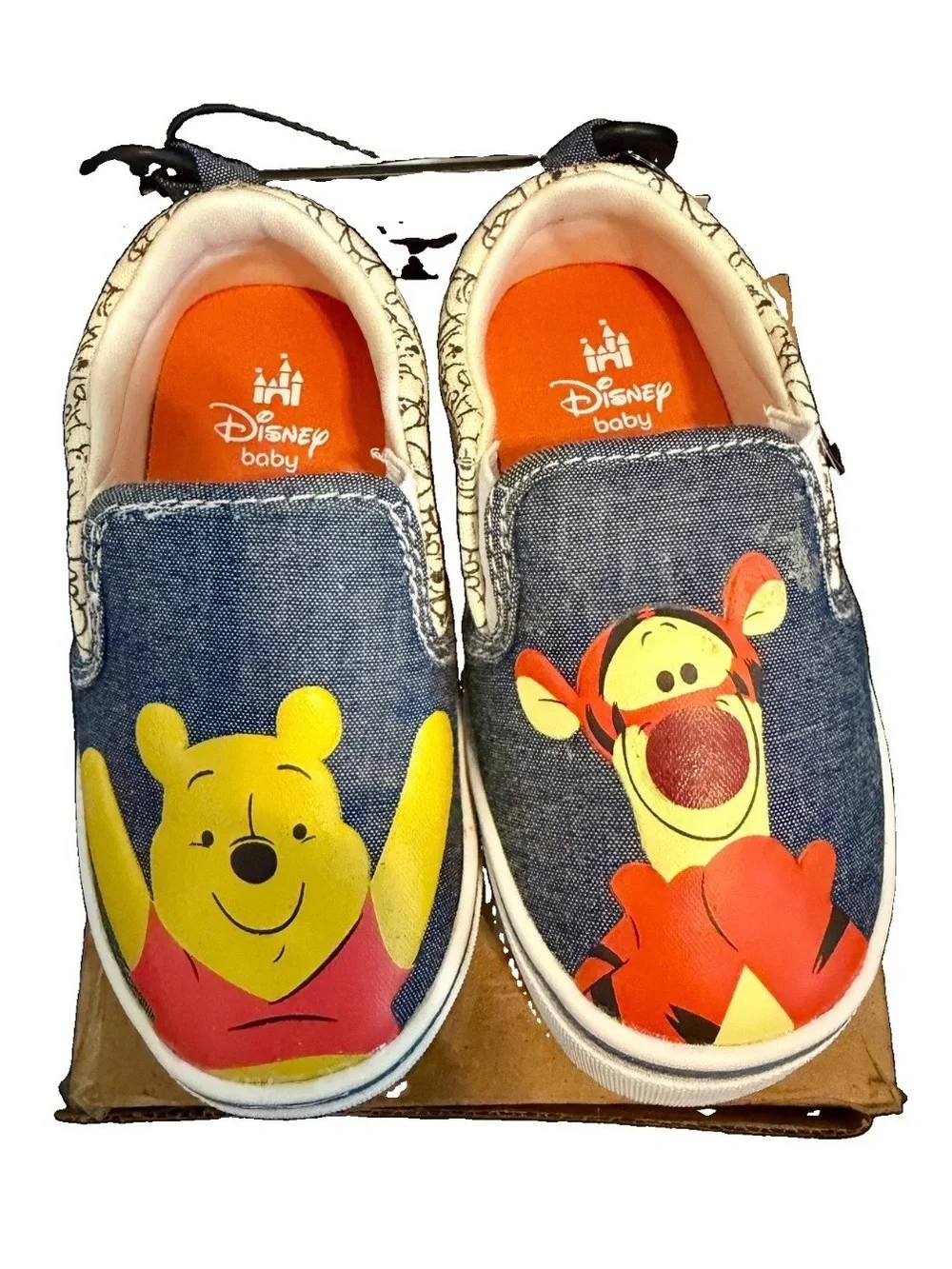 Disney Baby Kids' Winnie the Pooh & Tigger Toddler Size 6 Slip-On Shoes